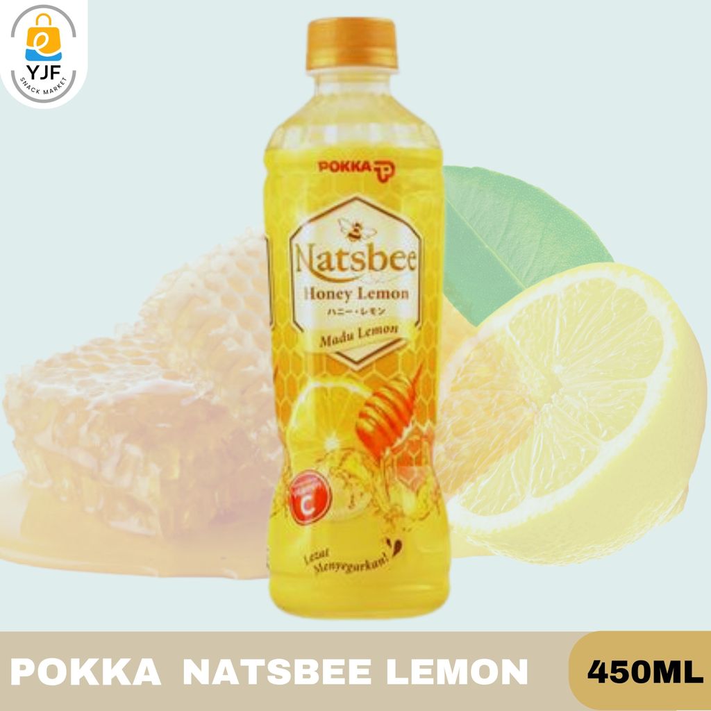 Pokka Natsbee Honey Lemon 450ML / Minuman Madu Sari Lemon / Honey Lemon Tea / Siap Minum / Honey Lem