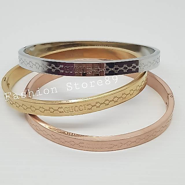 Gelang bangle Titanium Import gelang bangkok antikarat gelang titanium gold Rosegold white Titanium
