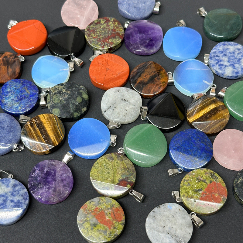 Liontin satelit besar, kalung batu kristal alami untuk wanita, liontin amethyst aksesoris liontin DI