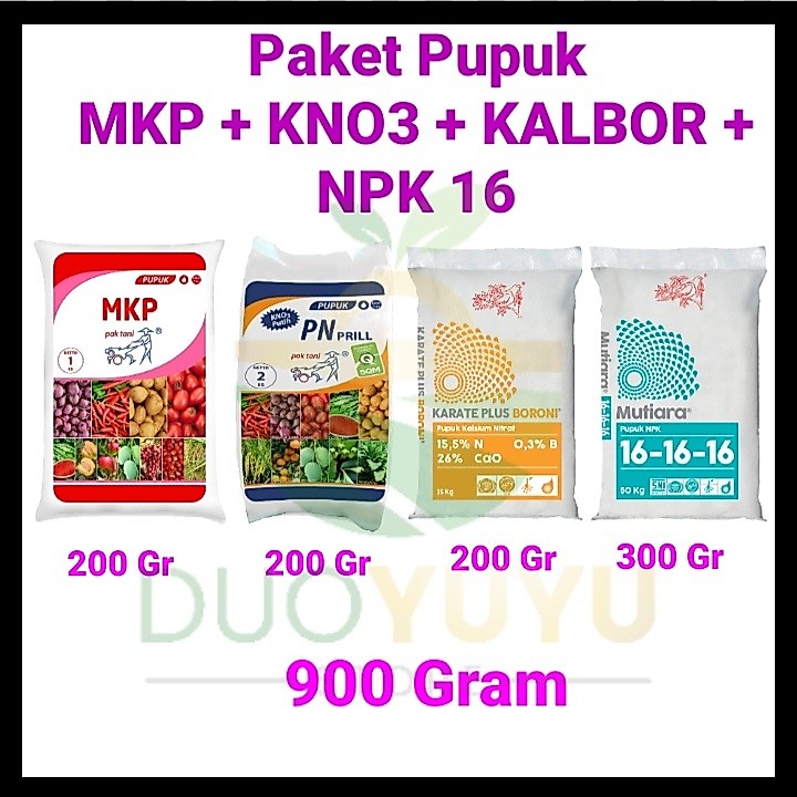 PAKET PUPUK MKP PAK TANI + KNO3 PUTIH + KARATE BORON + NPK MUTIARA PAKET PUPUK ANGGUR BUAH SAYUR