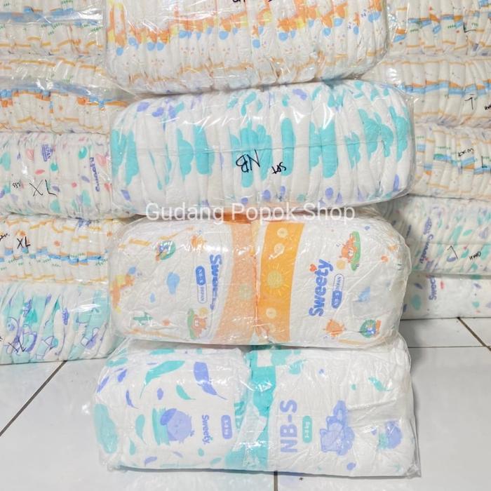 Popok Anak Bayi Isi 50 Pcs Termurah Non Kemasan Ukuran NB S M L XL XXL - NB-S PEREKAT SWEETY