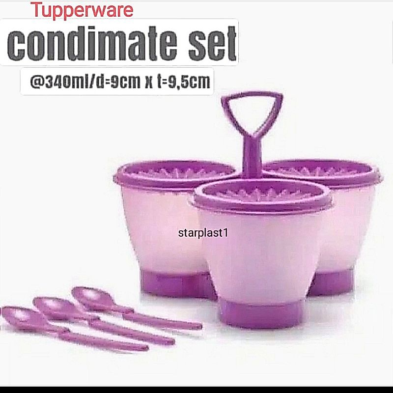 Condimate Tupperware set 3 pcs | Warna Ungu