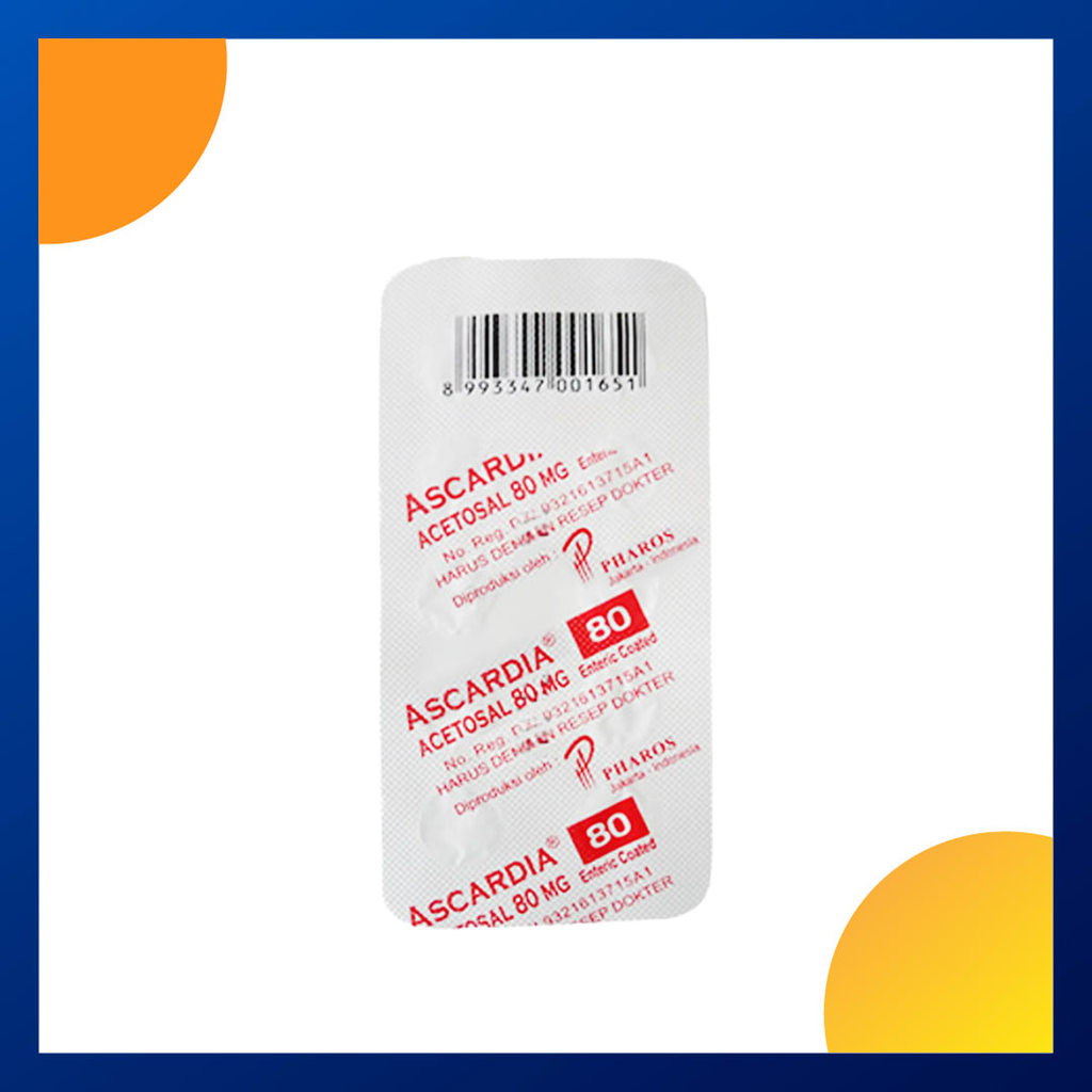 ASCARDIA 80 MG 1 BLISTER @ 10 TABLET SALUT ENTERIK