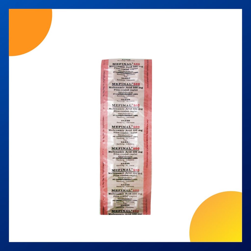 MEFINAL 500 500 MG 1 STRIP @ 10 KAPLET SALUT SELAPUT