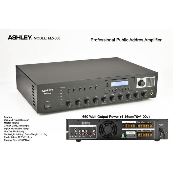 POWER AMPLIFIER ASHLEY MZ660 MZ 660 ORIGINAL