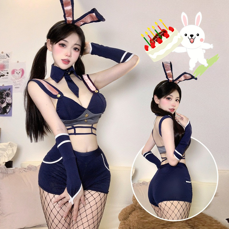 LI-07 kostum cosplay kelinci navy rabbit girl bunny polisi police lolita wanita baju tidur mini