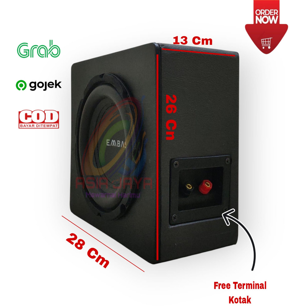 Paket Combo Subwoofer Kolong Pasif Speaker Embassy ES 844 8 inch