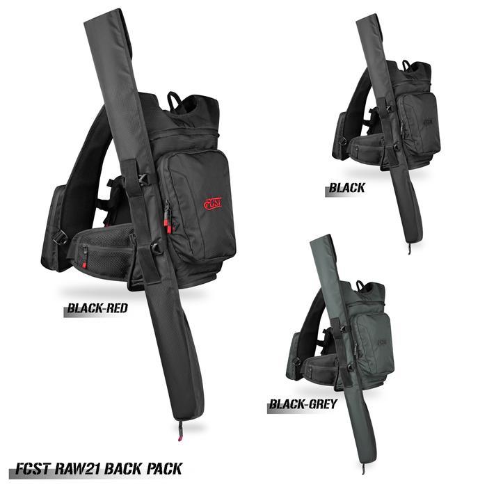 Promo Firecast Backpack | Tas Motor Cross | Tas Pancing | Tas Joran | Firecast Raw21 - BLACK RED, RA