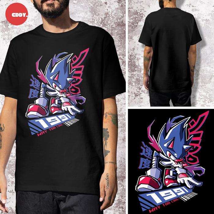 T-Shirt Sonic - Sonic 1991 - Kaos Distro 100% Katun - Kain Combed 24s - Unisex Pria Wanita Dewasa - 