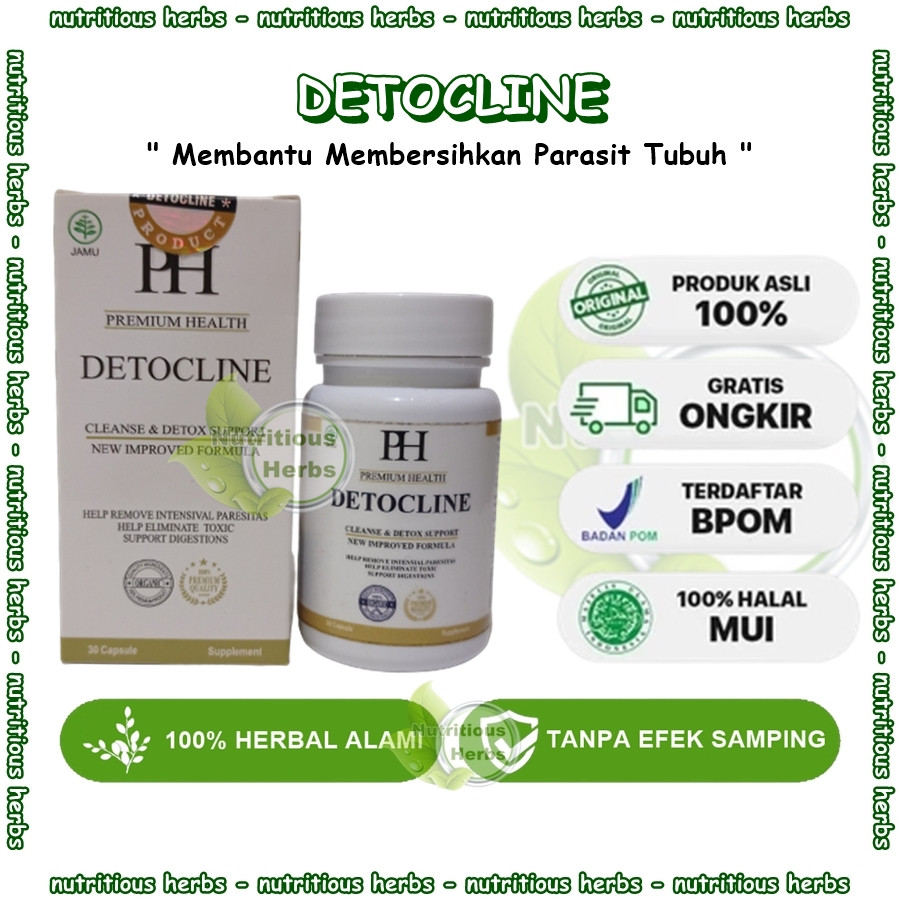 ( Terlaris) Detocline Asli Original Obat Pembasmi Parasit dalam Tubuh 100% Bpom