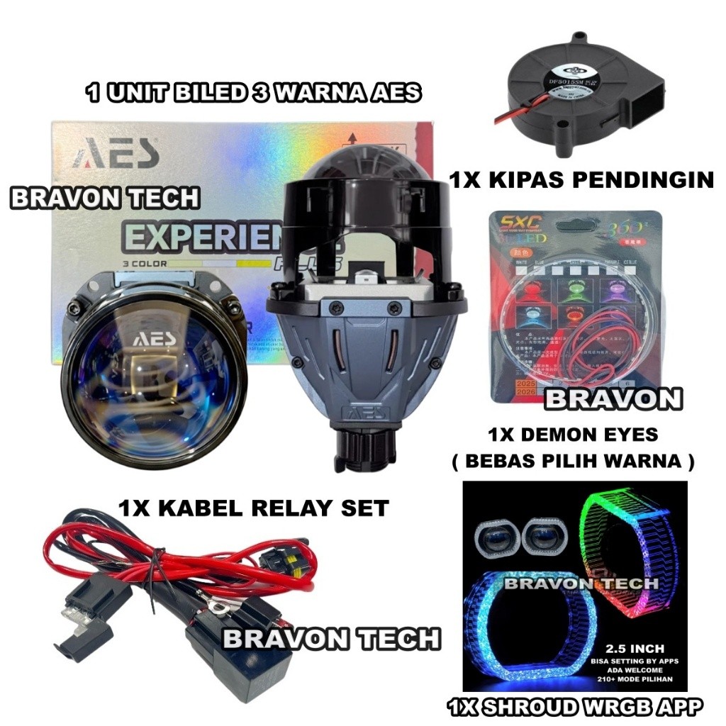 Biled Projector AES Turbo Se Experience Plus 3 Warna ALL WHEATHER 3 Colour Gen 3 AES Turbo Se Upgrad