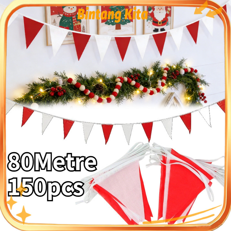 80Meter Bendera Segitiga / Bendera Segitiga Merah Putih / Bendera Segitiga Merah Putih Outdor / Bend