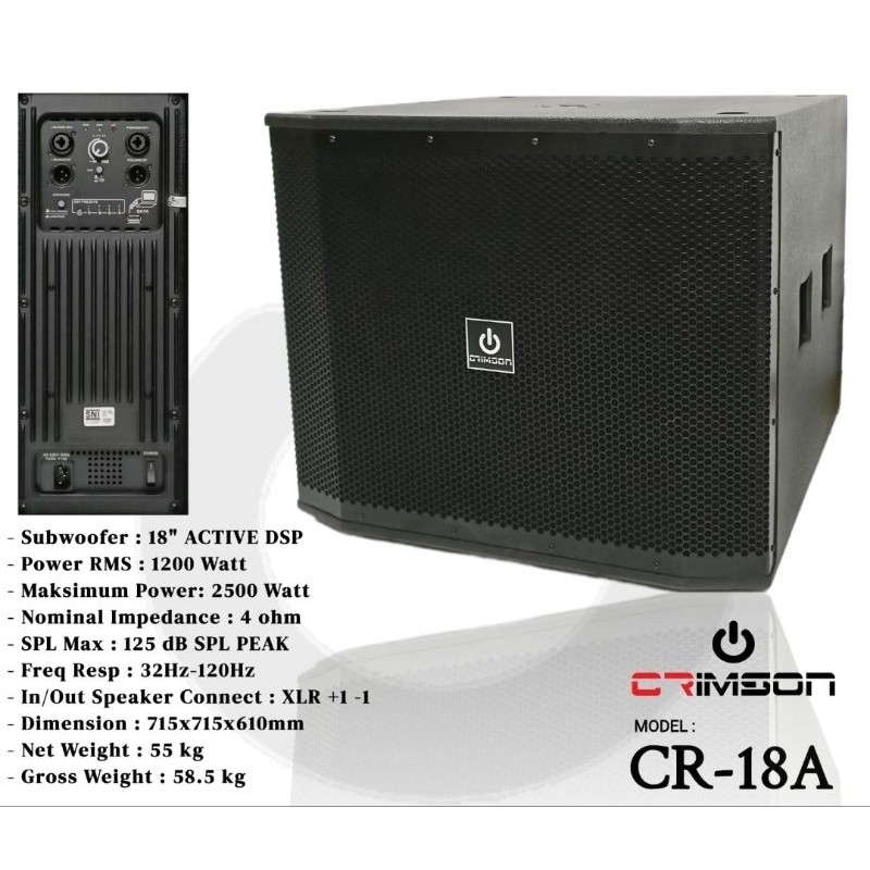 speaker aktif subwoofer  inch original crimson cr A subwoofer