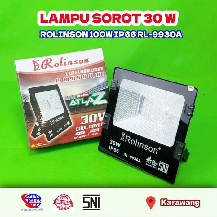 Lampu Sorot ROLINSON 30W IP66 RL-9930A LED Floodlight Outdoor Hemat Listrik
