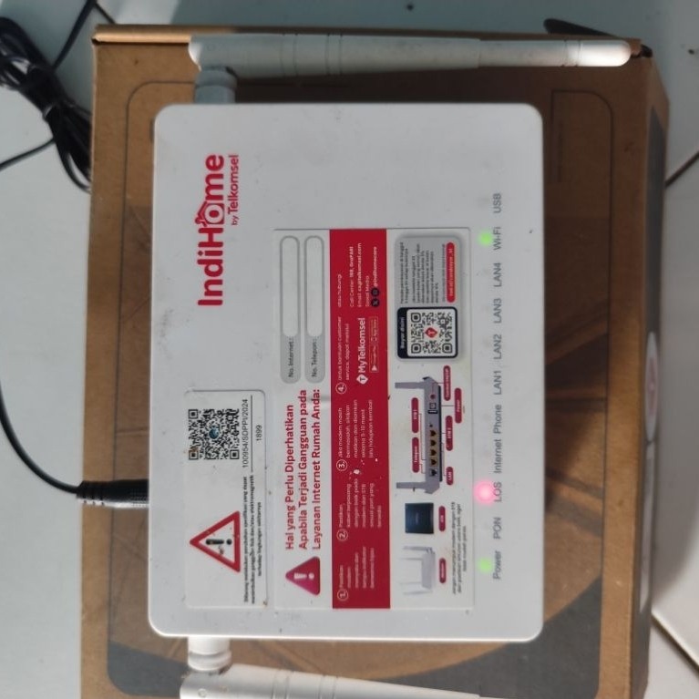 Modem IndiHome ZTE F672Y Dualband 2.4Ghz 5Ghz Plus Adaptor Original Siap Pakai