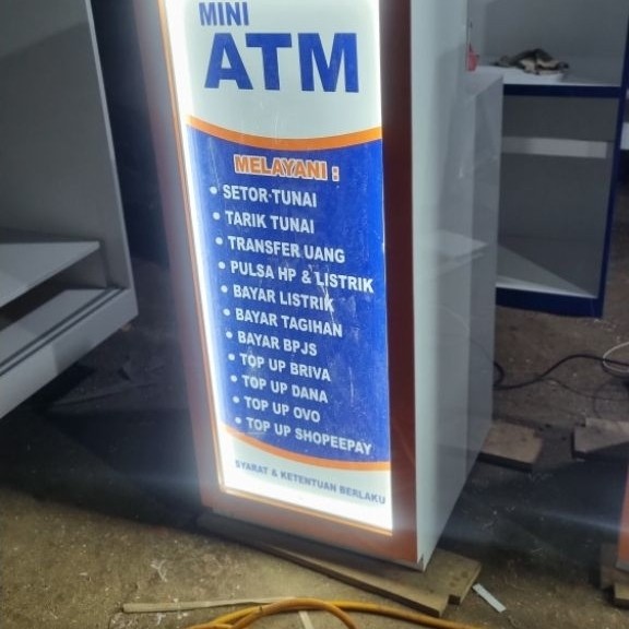 meja brilink ukuran kecil gratis nama toko