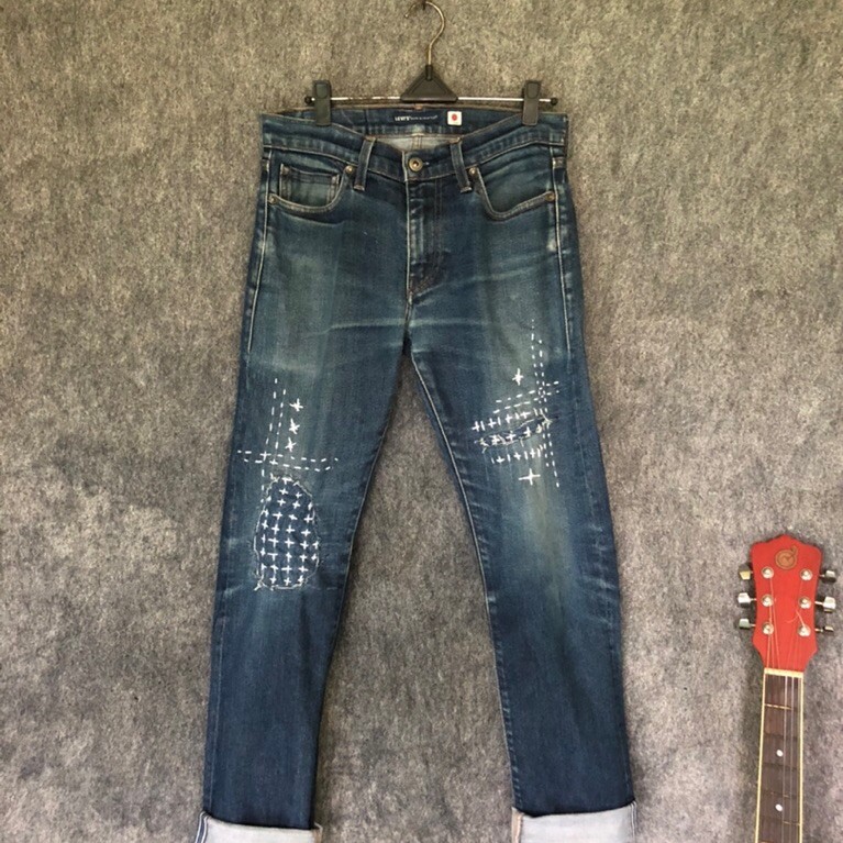 Celana Jeans Levi’s Rework 511 custom hand made sashiko Original High Waist Vintage Fit Premium seco