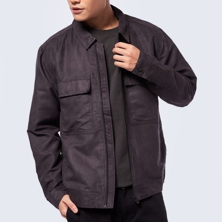 Jacket Executive suede Parka/  Full Zip Suede Utility Jacket