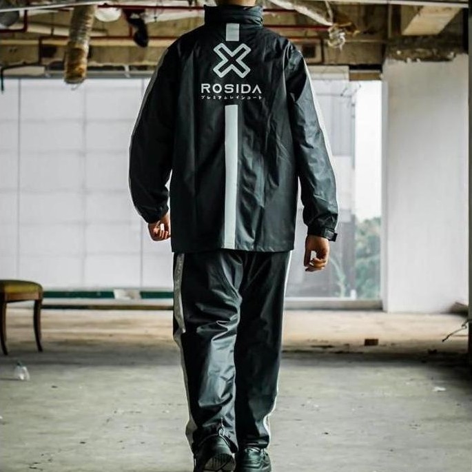 NEW JAS HUJAN SETELAN BLACK EDITION 882 ROSIDA ORI