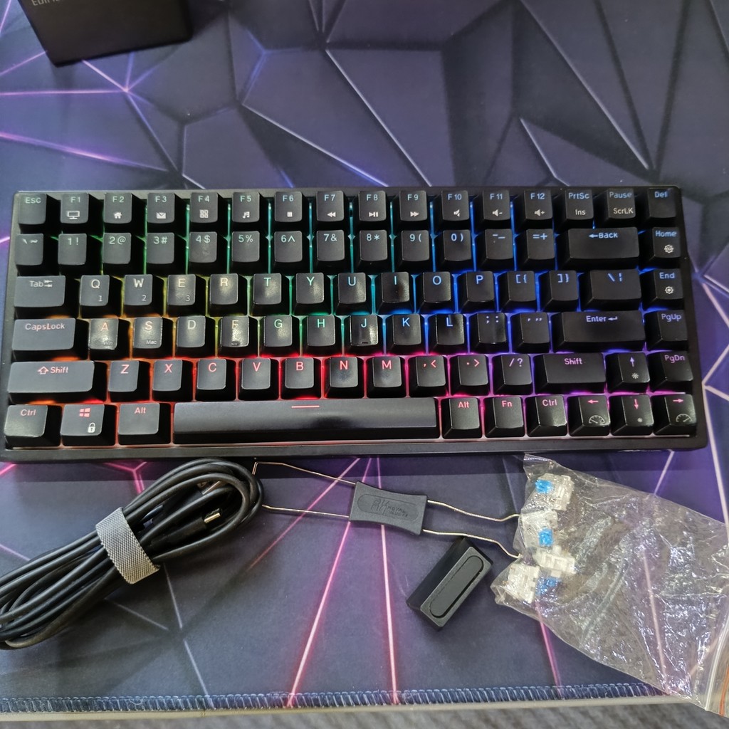 Royal Kludge RK84 Mechanical Keyboard 75% 3 Koneksi Blue Switch