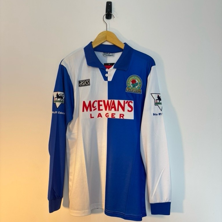 Jersey Blackburn Rovers Home 1994–1995 Long Sleeve Shearer 9 – Size L