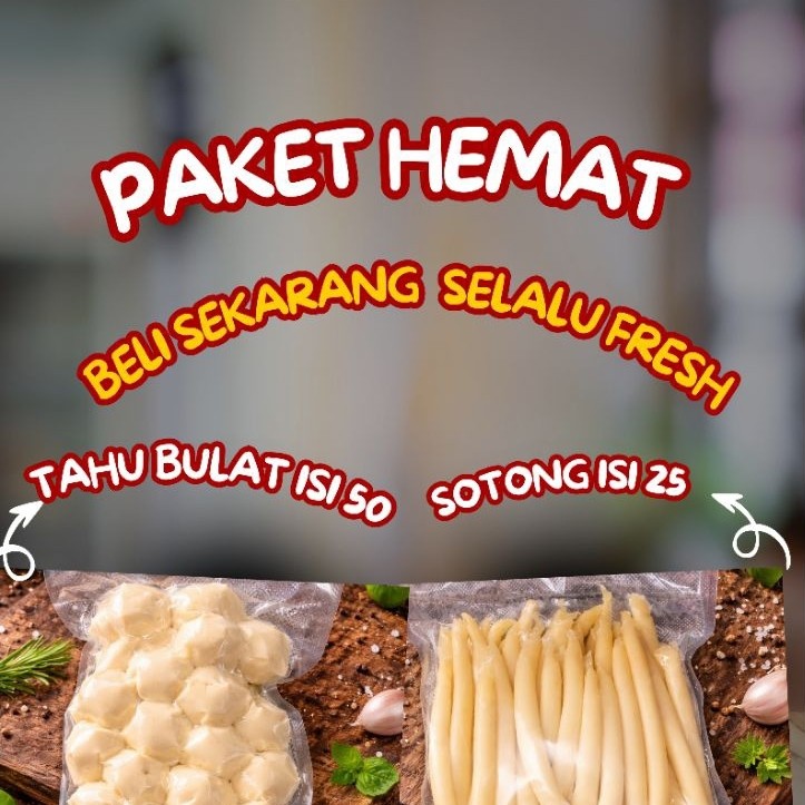 TAHU BULAT MENTAH SOTONG ISI 50+25 FREE BUMBU