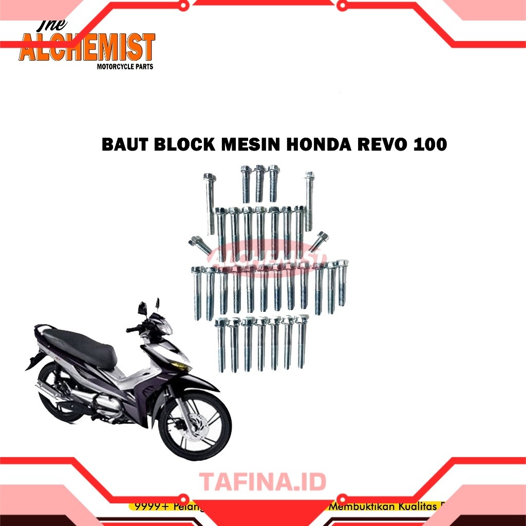 Berkualitas  Baut Block Mesin Honda Revo AT / Baud Bak Mesin Kanan Kiri Revo AT 1 Set / Baud Baut Bl