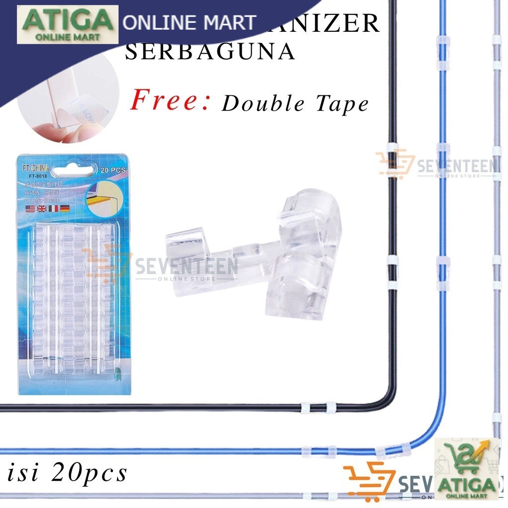 (ATG) KLEMAN KABEL TEMPEL / KLIP KABEL DINDING CLIP CABLE ELECTRIK LISTRIK /IKATAN KABEL DINDING SER