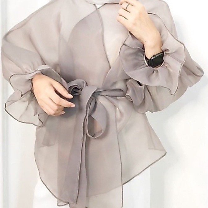 [COD] Outer Organza Balon Organza Top / Cardigan Tali