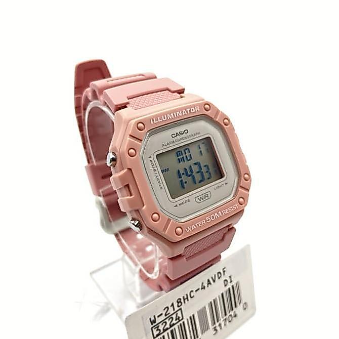 JAM TANGAN CASIO WANITA W-218HC-4A / W-218HC-4AVDF ORIGINAL DIGITAL