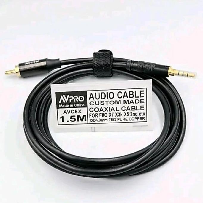 AVC5X Digital Coaxial for FIIO X7 X3k X5 2nd etc OD4.0mm BLACK