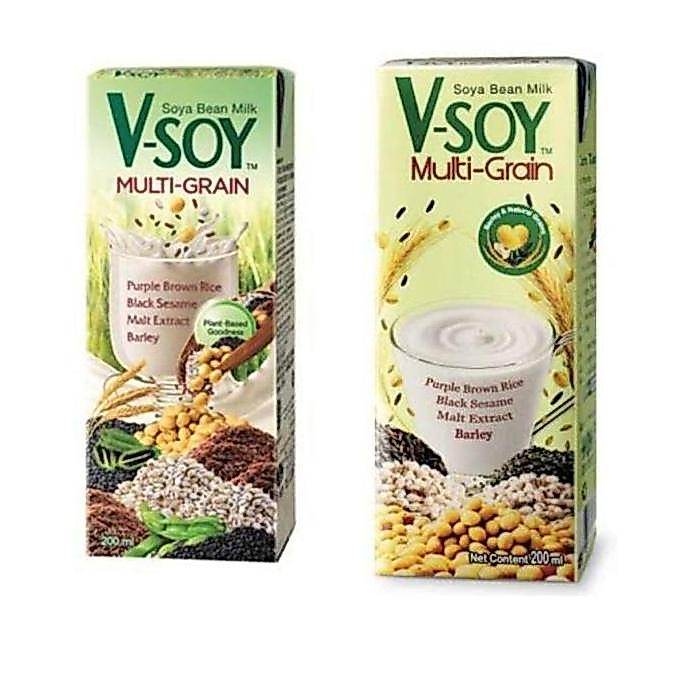 Cow- Vsoy Multi Grain Soya Susu Kedelai 200 Ml 1 Dus 48 Pcs