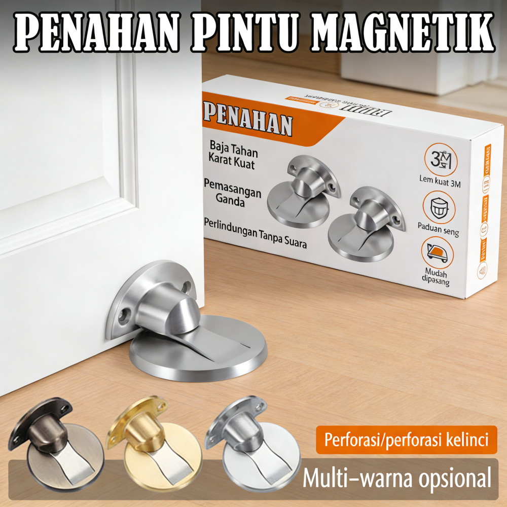 Peredam Bantingan Pintu, Stopper Pintu Anti Tabrakan, Bisa Tempel, Stainless Steel Kuat, Cocok untuk