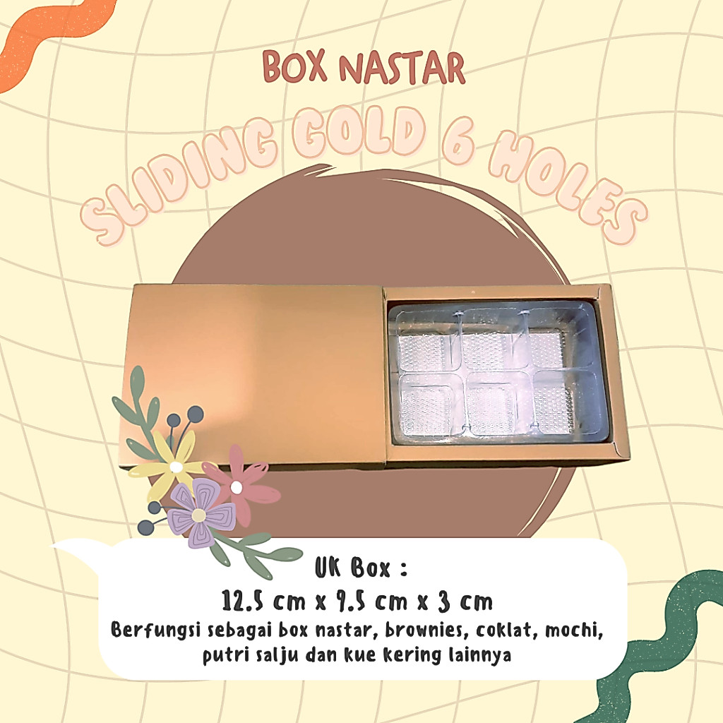 (20 SET) BOX PACKAGING MAKANAN DUS PACKAGING KARTON BOX KRAFT BOX KEMASAN KUE KOTAK KUE 6 HOLES MINI