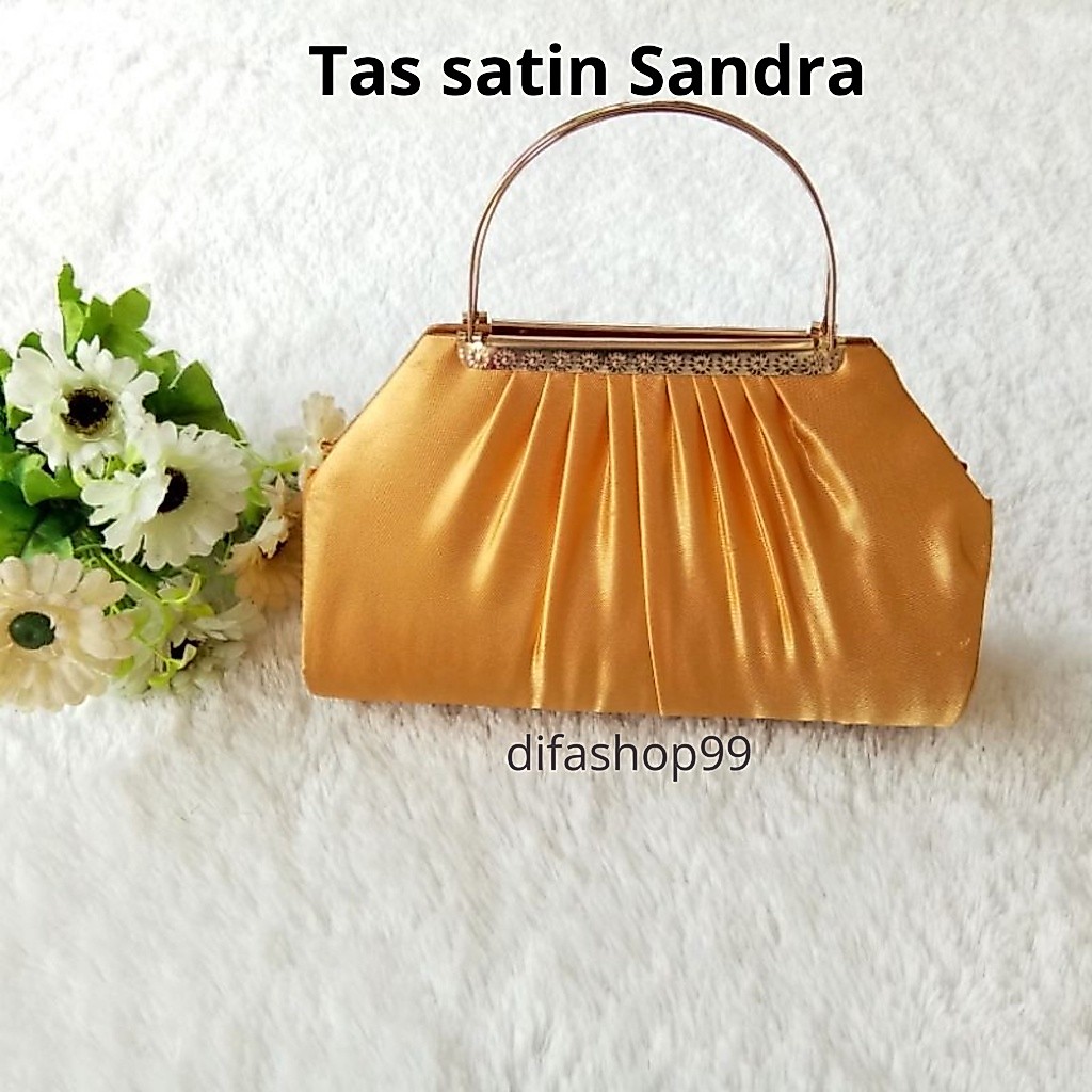 TAS PESTA SATIN SANDRA MURAH KESAN MEWAH MODEL CLUCTH DAN SELEMPANG