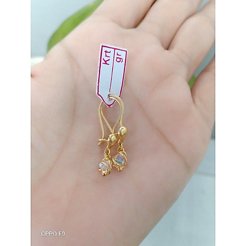 anting anak dn remaja perak lapis emas 22k