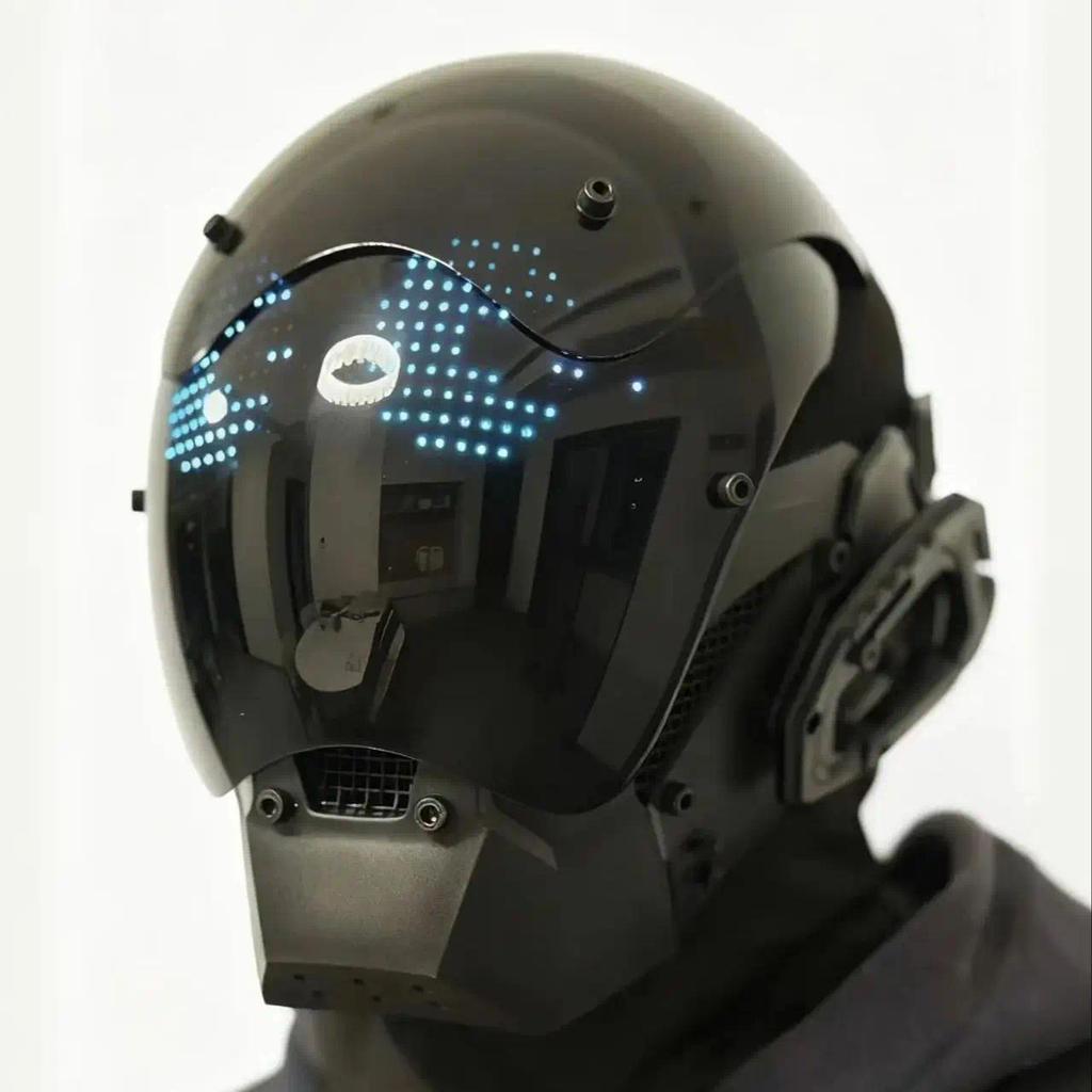 Cyberpunk mask, LED mask, Cosplay mask, Halloween role-playing mask, customizable content controllab