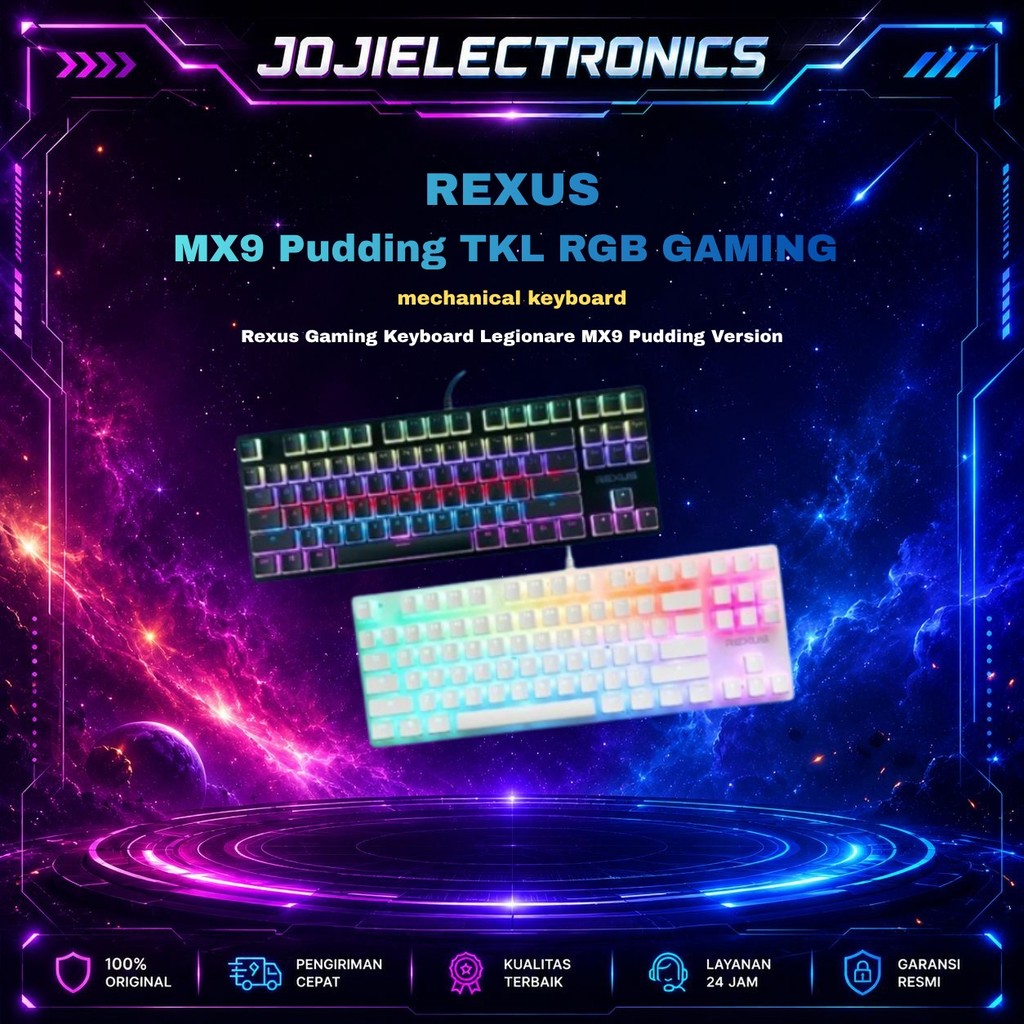 Rexus MX9P / MX9 Pudding TKL RGB Gaming Keyboard