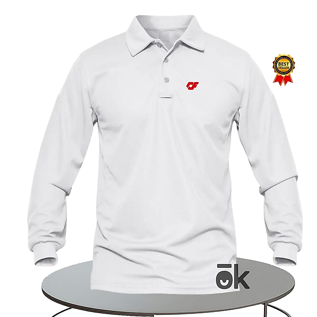 POLO Shirt KAOS POLO LENGAN PANJANG PRIA/WANITA POLO CF TEKS MERAH //Kaos Kerah Polo Shirt Cotton CV