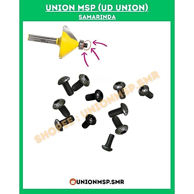 1 Pak Isi 5 Pcs Baut Mata Profil Drat 3mm | Baut Set Screw Mata Router CNC Mini Bor