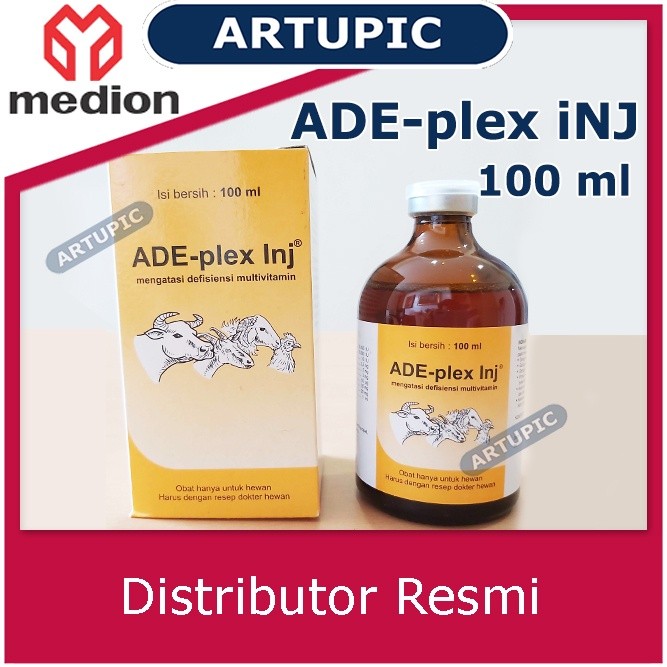(zuper day) ADE-Plex Injection 100 ml Multivitamin Ayam Unggas Sapi Kambing Domba Medion Vitamin Oba