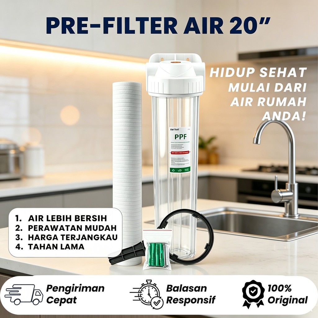 Housing Filter 20 Inch Biru / Transparan