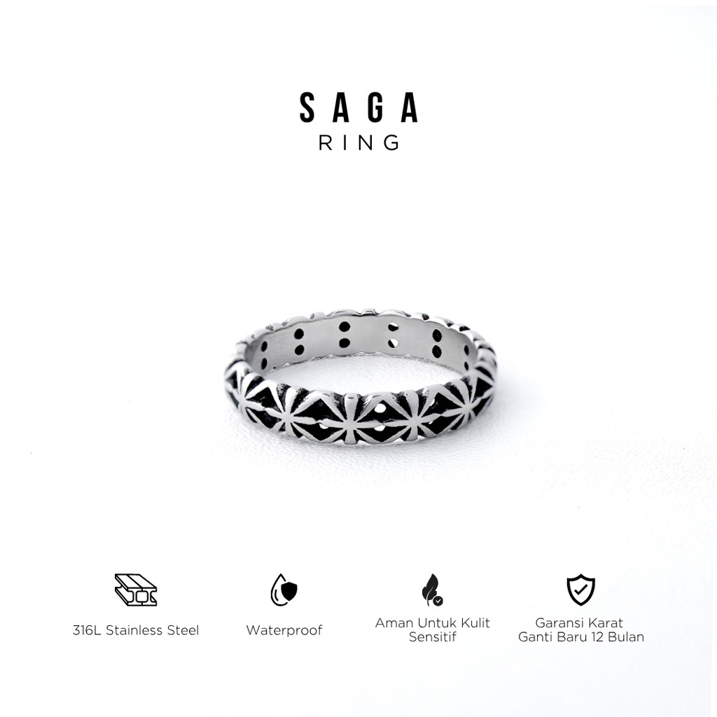 PROJECT NINETYSEVEN - SAGA Ring | The Asterion Collection - Cincin Pria Wanita Anti Karat Gothic Bol