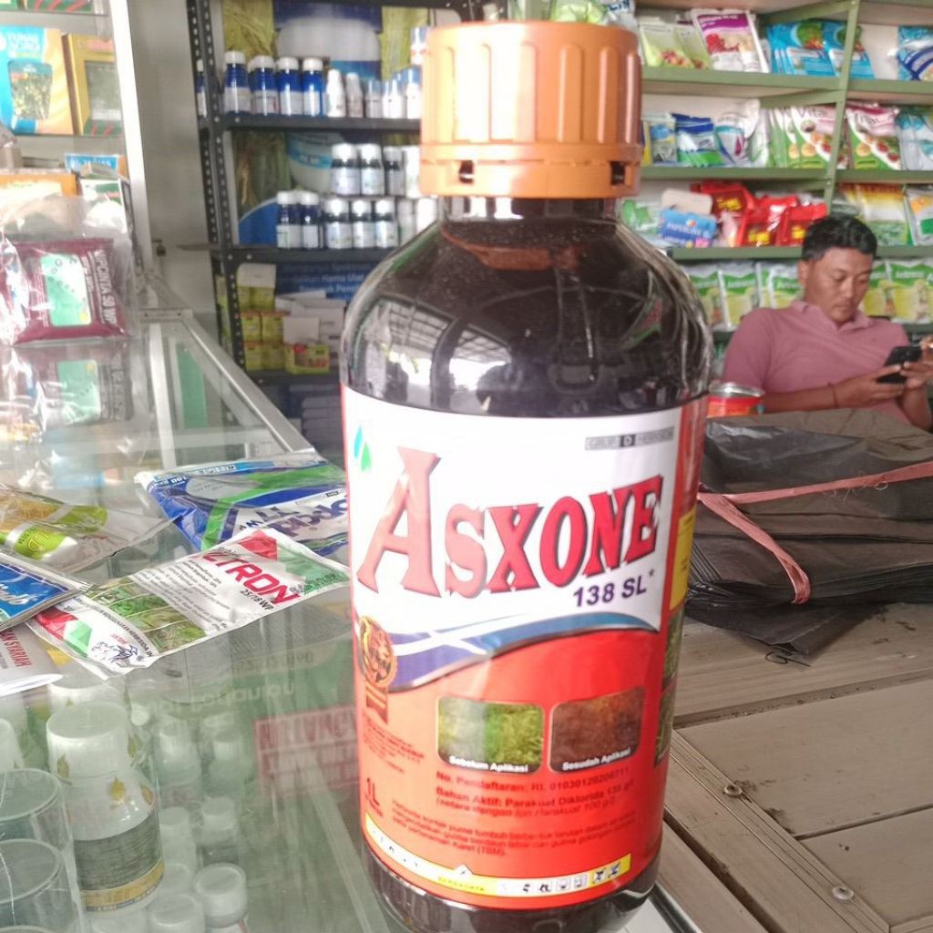 Asxone 138 sl  1L herbisida pembakar rumput mati seketika