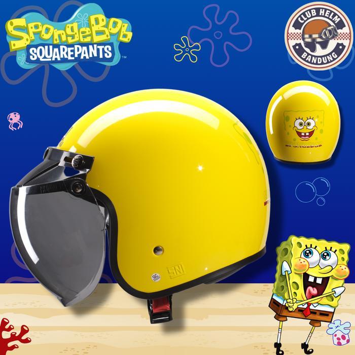 Helm Anak Retro Spongebob Mr Crab Squidward Patrick - L-Retro Spongeb
