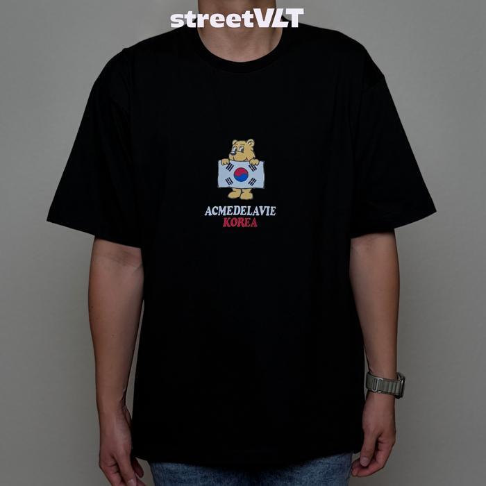 ADLV Bear For Korea Short Sleeve T-Shirt Acme De La Vie Original - Black, 1