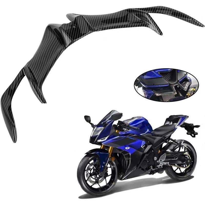 Motorcycle Front Fairing Wing Cover for Yamaha R15 V3 Carbon Fiber Style ABS Aerodynamic Spoiler Set
