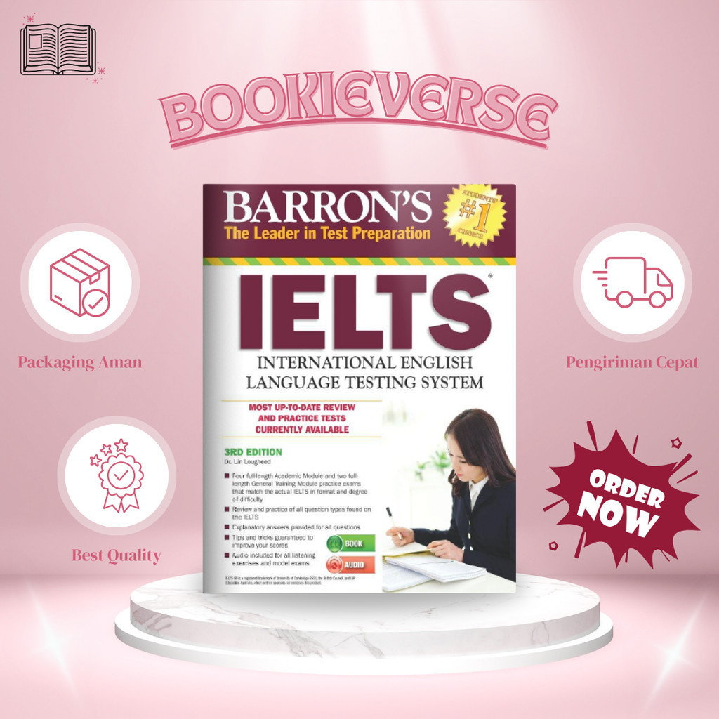 Buku Barron's The leader in Test Preparation : Ielts International English Language Testing System -