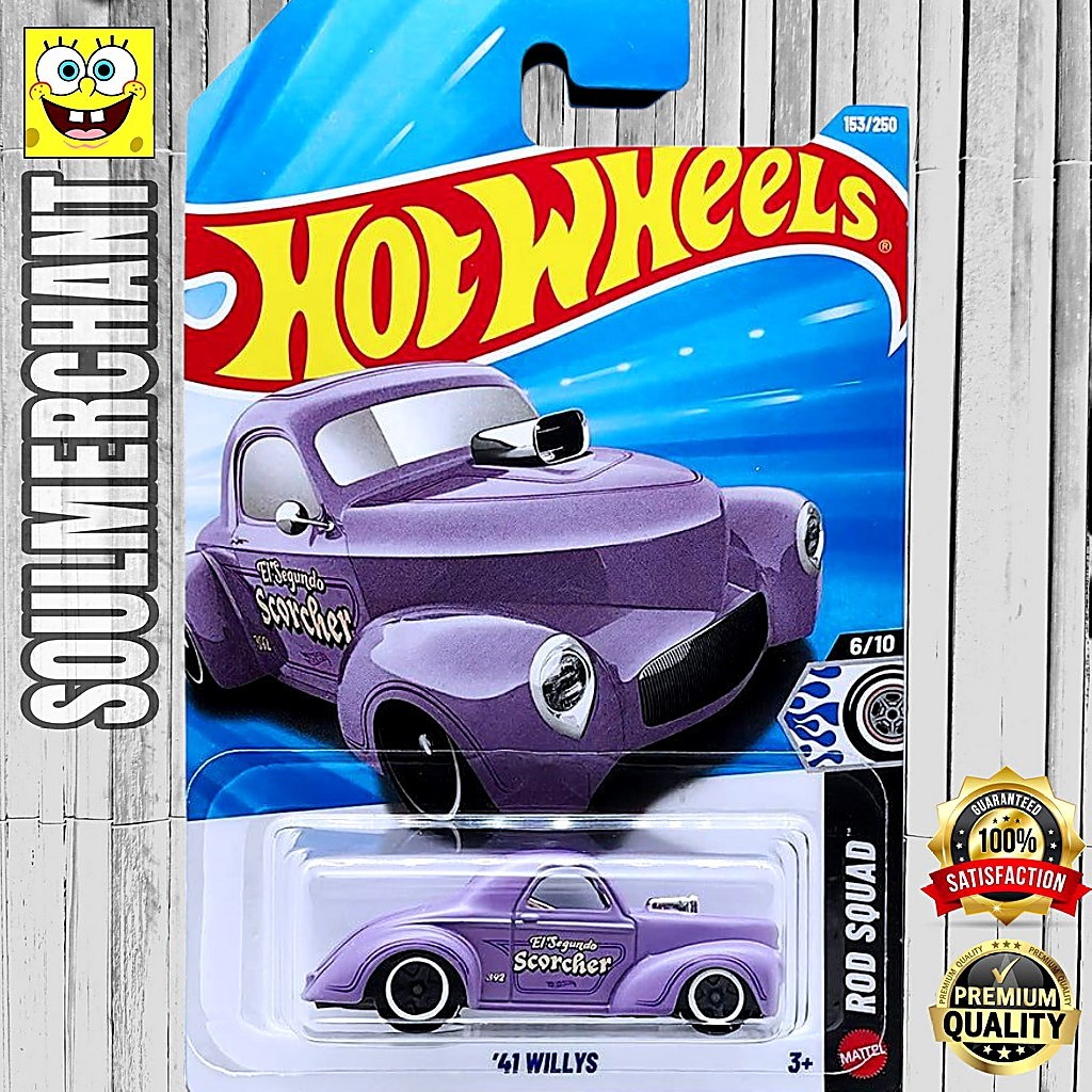 Hot Wheels 41 Willys Ungu Diecast Mobil Hotrod Klasik