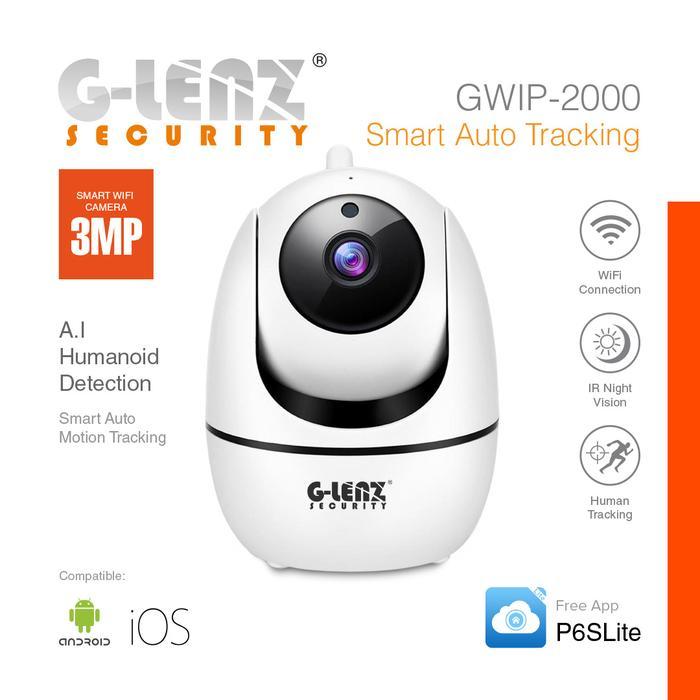 GLENZ Smart CCTV GWIP 2000 PTZ 360 Derajat IP Cam WIFI 3MP | Camera CCTV WIFI IR Night Vision | Reso